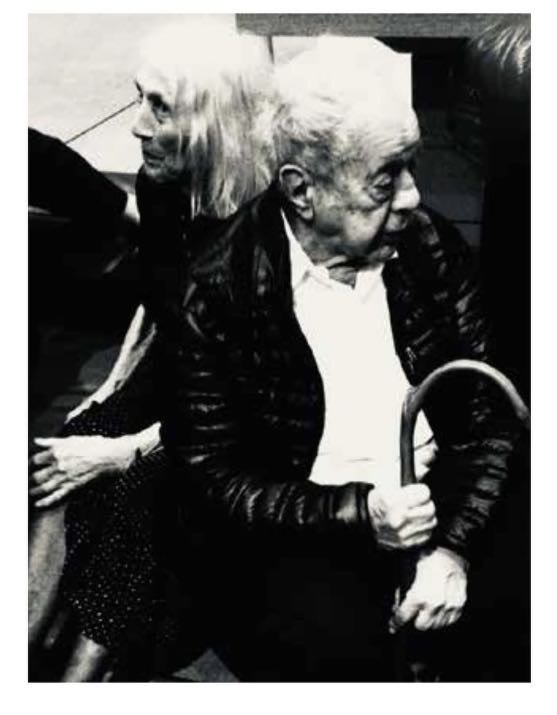 Der Fotograf und Filmregisseur Robert Frank mit seiner Ehefrau, der Künstlerin June Leaf, Polaroid von Patti