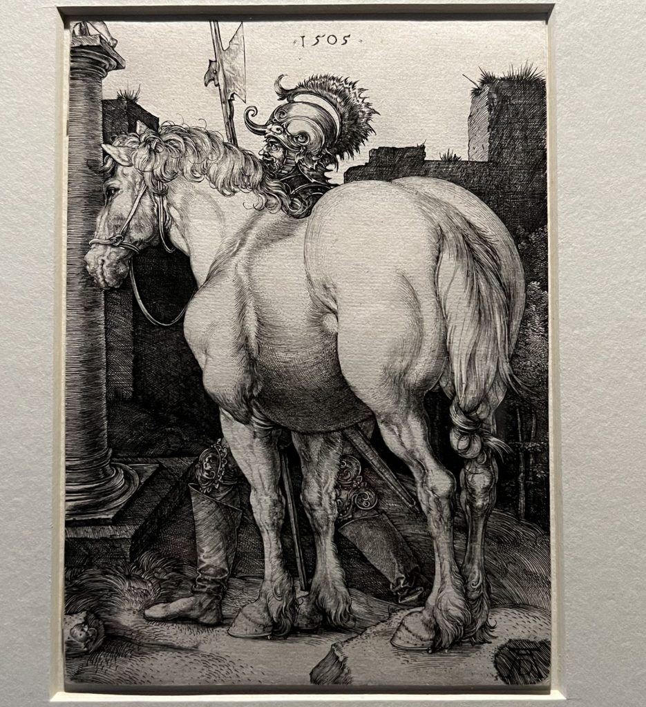 Albrecht Dürer: Das große Pferd, 1505, Kupferstich, Museen der Stadt Nürnberg, Grafische Sammlung, Slg. Diehl