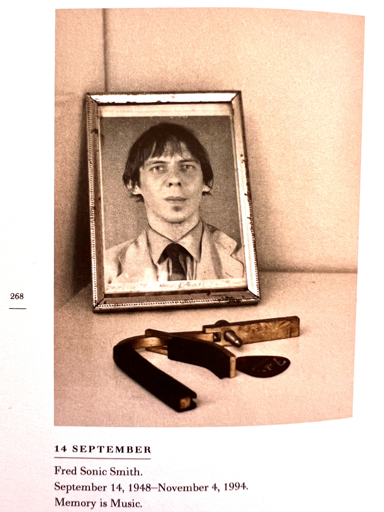 Ausschnitt aus Patti Smith Buch A Book Of Days zu Fred Sonic Smith.