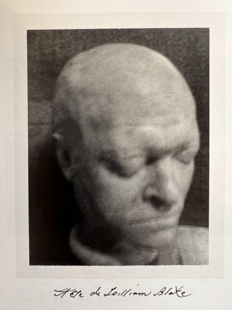 Patti Smith Foto von der Lebensmaske von William Blake.