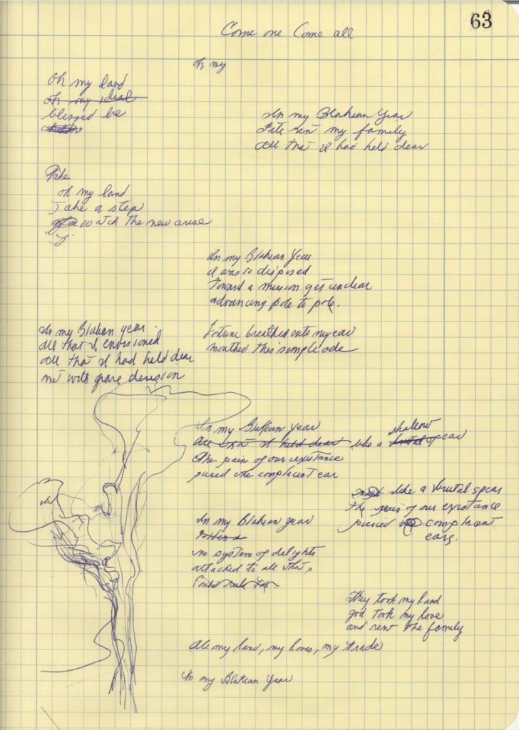 Das Bild zeigt Patti Smith Manuscriptseite zu My Blakean Year