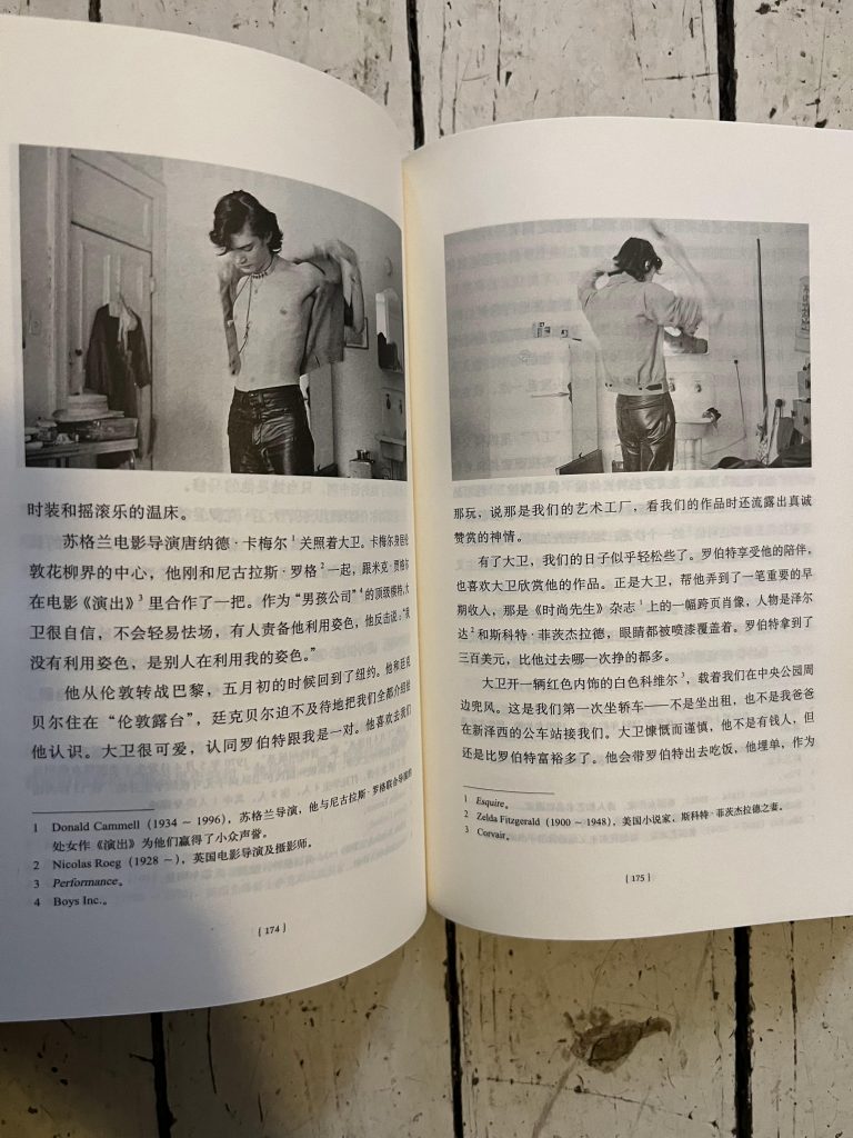 Patti Smith's Buch "JUST KIDS" Innenseite der chinesischen Ausgabe chinesisch