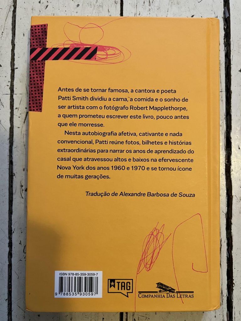 Patti Smith Buch Just Kids, Buchdeckel Rückseite der brasilianischen Ausgabe