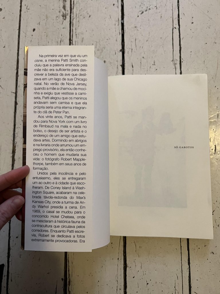 Patti Smith Buch Just Kids, französische Klappe der brasilianischen Ausgabe