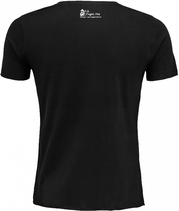 T-Shirt Rückseite "fugal fox compass" in schwarz, ein von Patti Smith exklusiv entworfenes Design