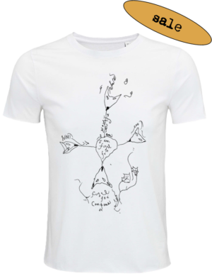 T-shirt (white) <br> “fugal fox compass” <br> by Patti Smith