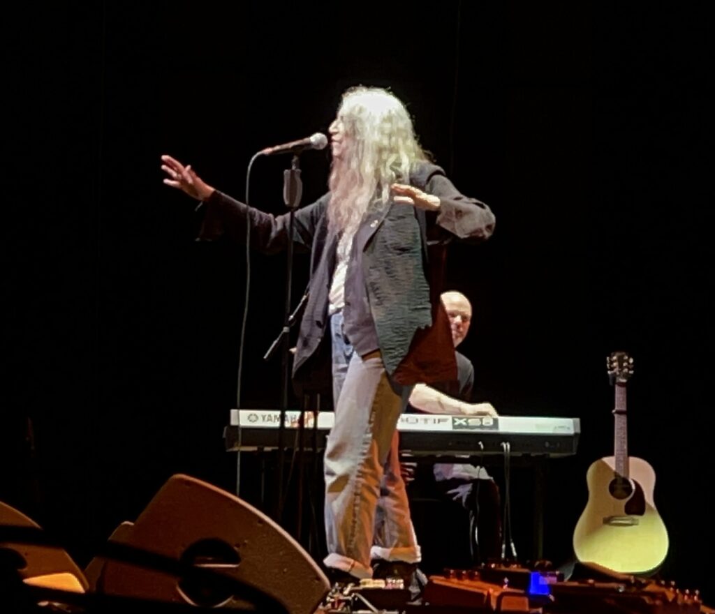 Mit Patti Smith on Europe-Tour. Patti Smith Quartet on Stage in Prag