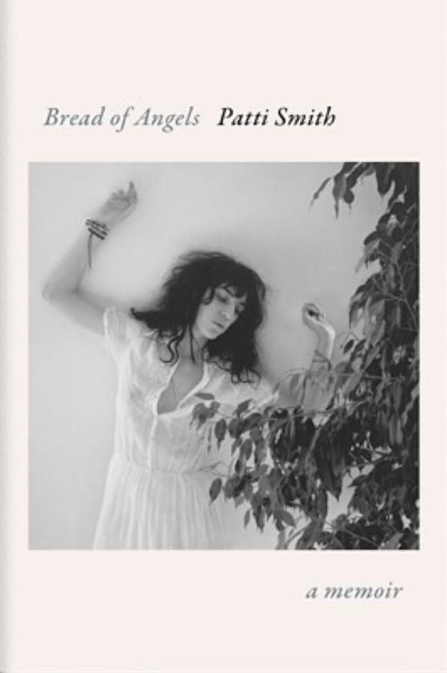 Patti Smith's new book, a memoir called Bread of Angels: The cover image is a photograph that Robert Mapplethorpe took in 1979, before Patti Smith’s career break. It was part of the same photo session as the Wave album and was taken in the same room as the Horses album cover — at One Fifth Avenue, in the penthouse apartment of his love and patron, Sam Wagstaff.